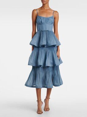 Zimmermann NWOT Ruched tiered bustier dress